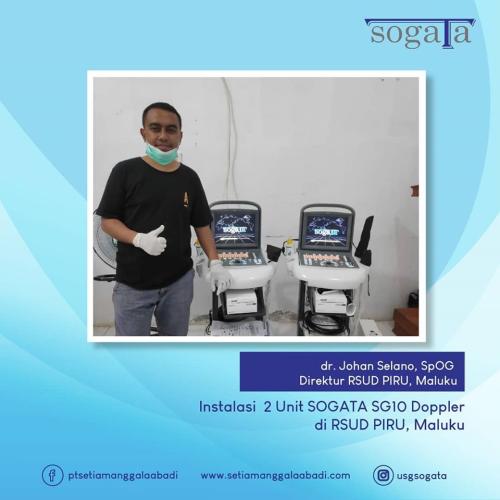 Instalasi 2 unit SOGATA SG 10 oleh dr. Johan Selano, Sp.OG (Direktur RSUD PIRU), di RSUD PIRU, Maluku. April 2020