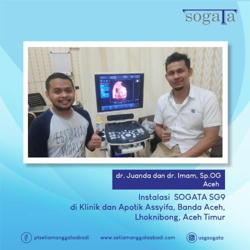 Instalasi SOGATA SG 9 oleh dr. Juanda dan dr. Imam, Sp.OG di Klinik dan Apotik Assyifa, Banda Aceh, Lhoknibong, Aceh Timur. Juli 2020